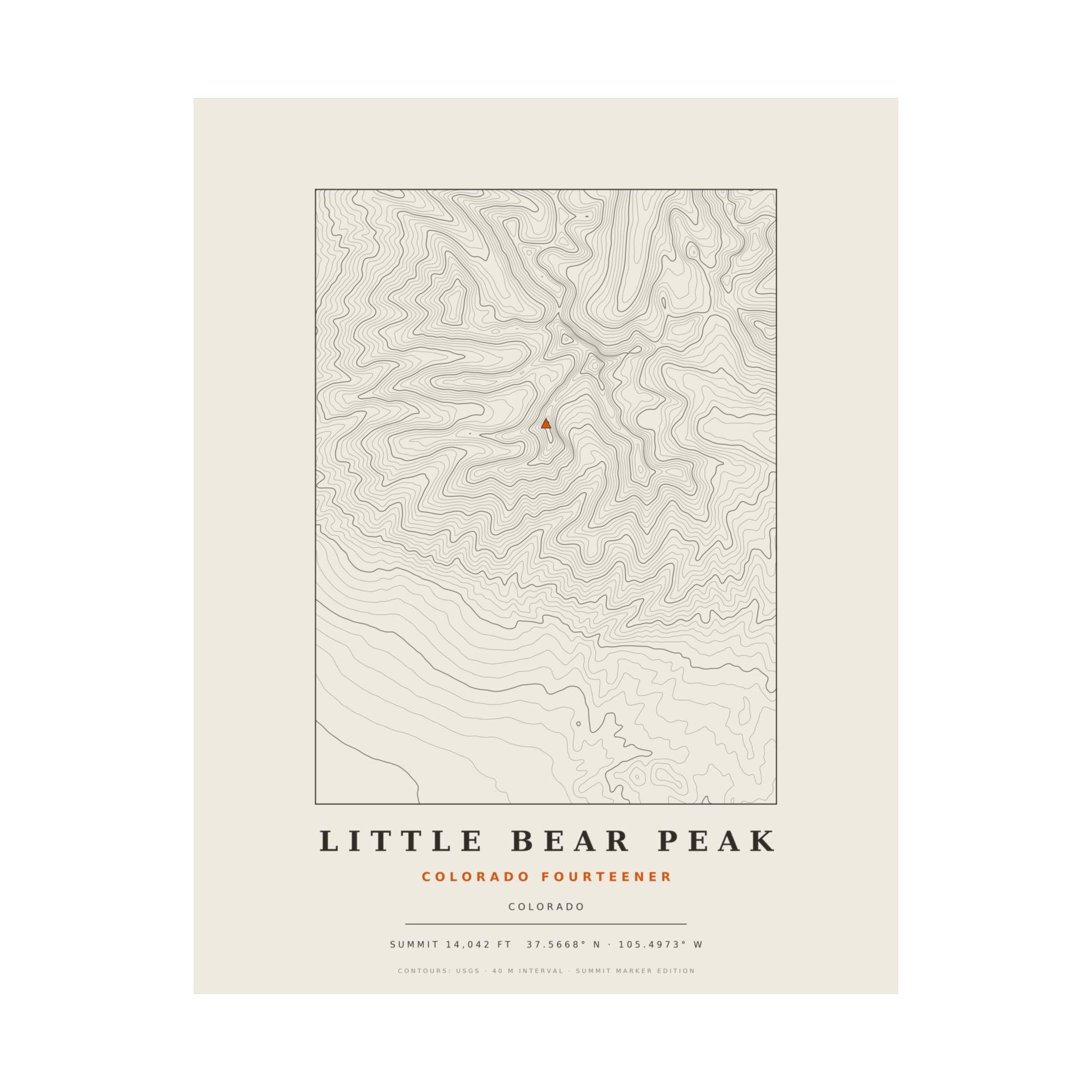 Little Bear Peak topographic print