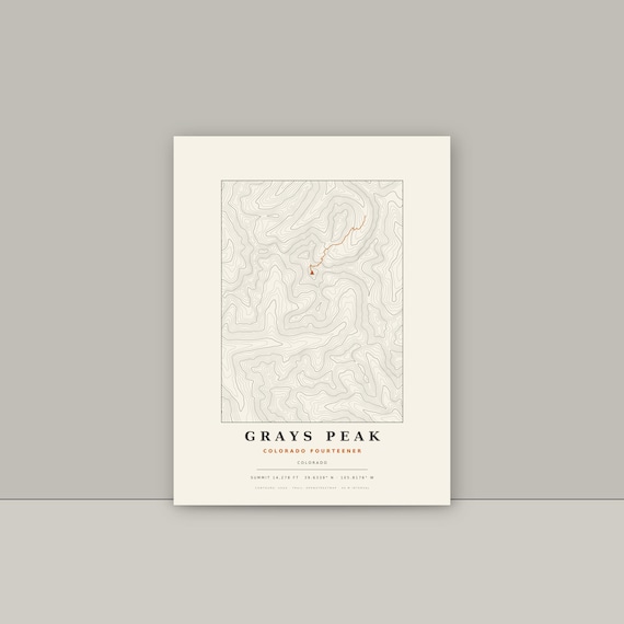 Grays Peak topographic map print