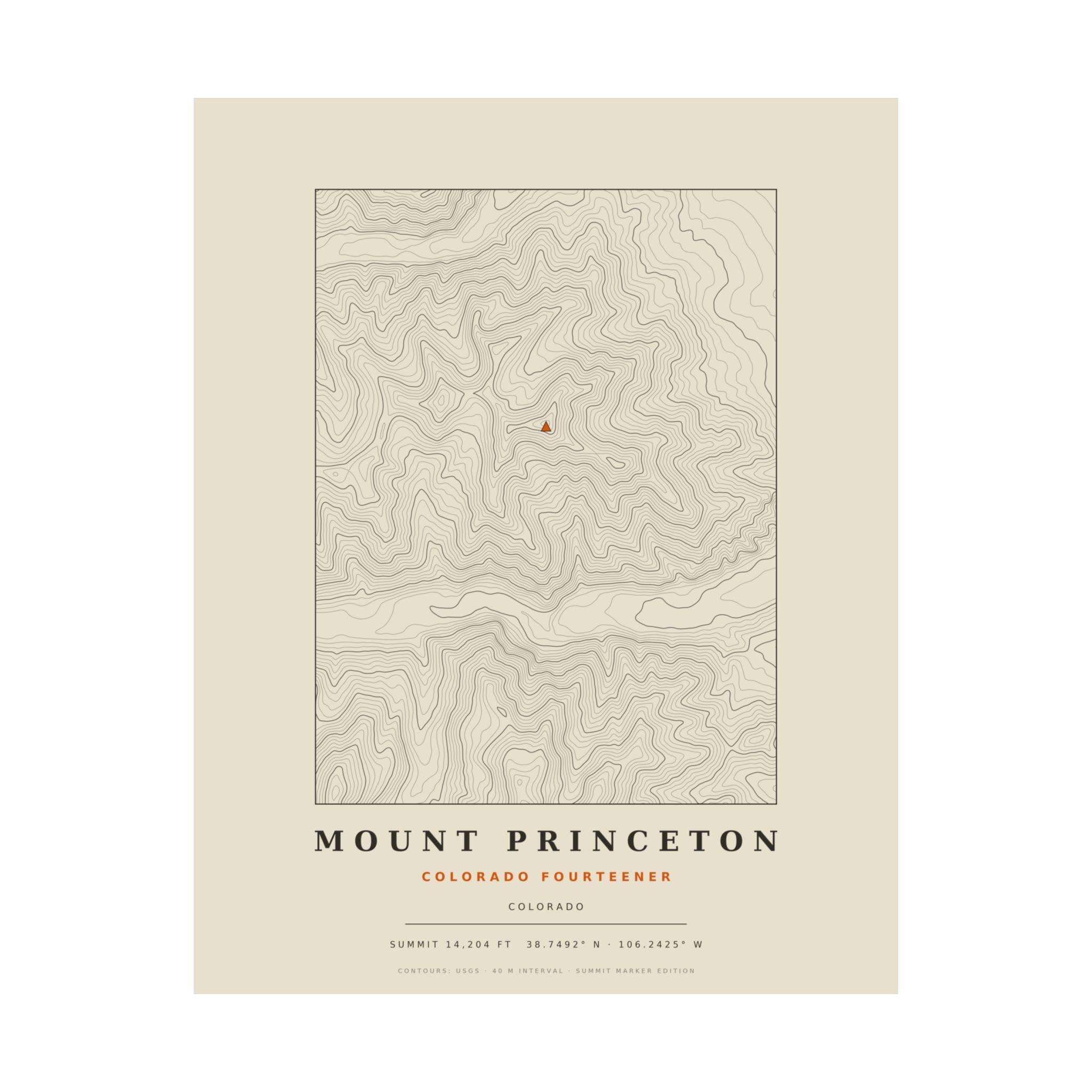 Mount Princeton topographic print