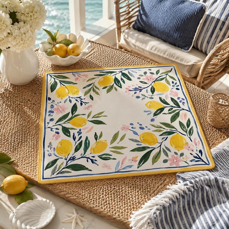 Yellow Lemon Mahjong Mat