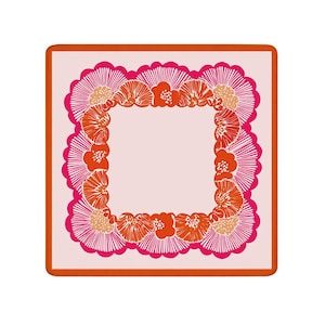 pink floral mahjong mat