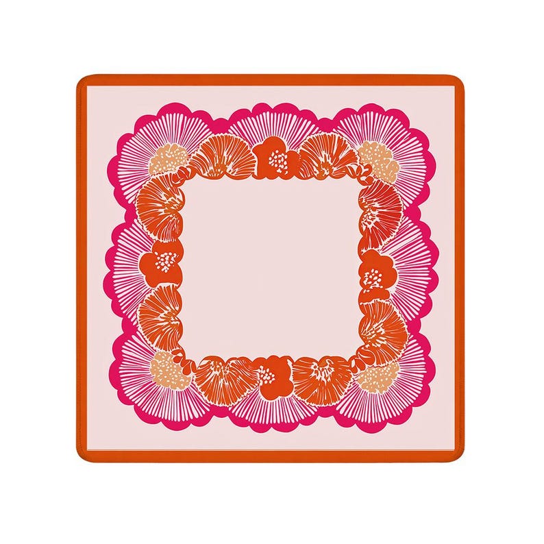 pink floral mahjong mat