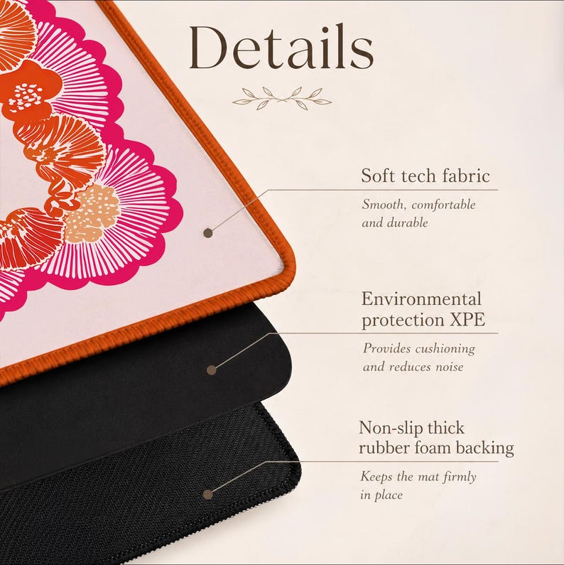 pink floral mahjong mat