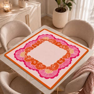 pink floral mahjong mat