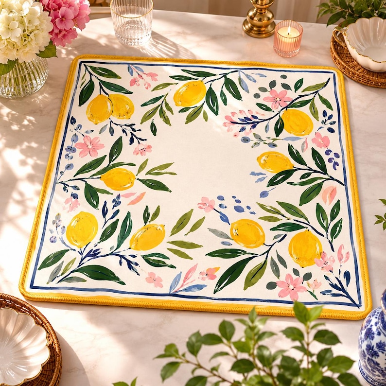 Yellow Lemon Mahjong Mat