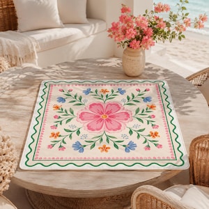 Pink Floral Mahjong Mat