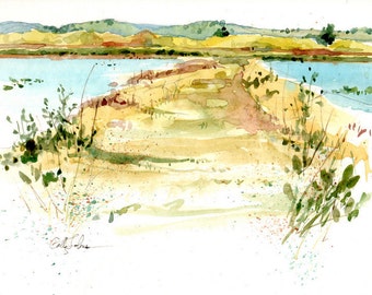 Cooley Lake - original plein air watercolor by Cathy Johnson