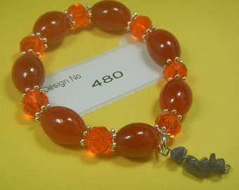 Amethyst Gemstone-Energy Jewelry-Fashion Stretch-Bracelet-Beaded- Charms -480