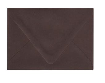 BITTER CHOCOLATE Dark Brown Matte Smooth Premium Envelopes in A7, A7+, A7++, RSVP (4 Bar), A2, A6, A8, A9 & Square Envelope Sizes