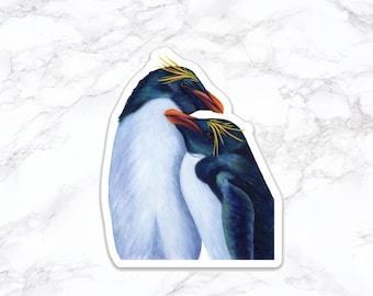 Pegatinas de pingüino macarrones, pegatinas para botellas de agua, pegatinas para portátiles, calcomanías para portátiles, pegatinas divertidas, pegatinas de acuarela