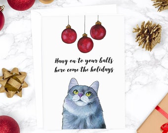 Funny Christmas Card Cat Christmas Cards Christmas Card Set Holiday Card Set Funny Holiday Card Cute Christmas Card