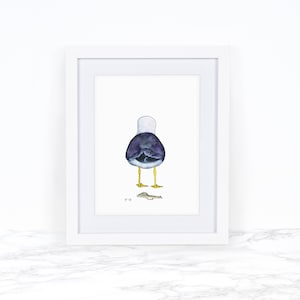 Seagull Art Print, Bathroom Wall Decor, Whimsical Animal Art Print Watercolor, Funny Bathroom Wall Art, Seagull Wall Decor Bathroom Painting