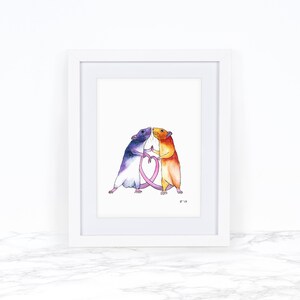 Pet Rat Art Print, Watercolor Rat Painting, Whimsical Animal Art Print, Whimsical Art Print Watercolor Painting Love Art Print Love Wall Art