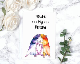 Funny Valentines Day Card Anniversary Card Funny Birthday Card Love Card Gift For Him Girlfriend Gift I Love You Card You're My Person