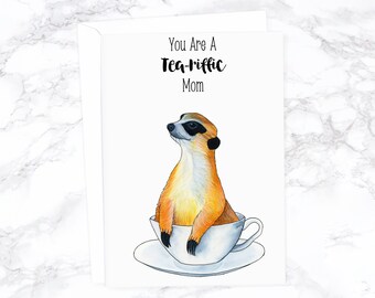 Meerkat Mother&#39;s Day Card, grappige moeders dag kaart grappig, Happy Mother&#39;s Day, schattige Mothers Day Card, Card voor mam, eerst Mothers Day Card