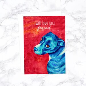 Lustige Valentinstag-Karte, lustige Jahrestags-Karte, ich liebe dich Karten, lustige Liebeskarten, lustige Hund Geburtstagskarte lustig, blaue Pitbull-Karte