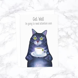 Presente para amante de gato Cartão de simpatia engraçado Cartão de desculpas Pensando em você Cartão de simpatia Presente de melhor amigo Cartão de presente de melhor amigo Cartão de felicitações Fique bem