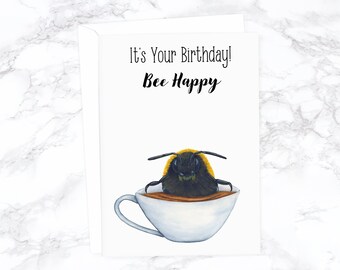 Honey Bee Birthday Card, Tea Birthday Card Boyfriend, Funny Birthday Card Funny, Best Friend Birthday Card Friend, Girlfriend Birthday Card