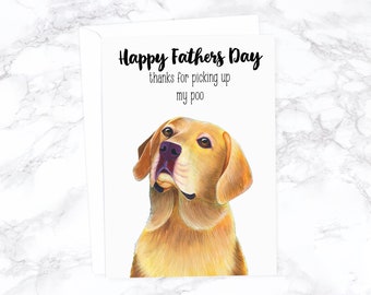 Funny Fathers Day Card, Funny Card For Dad, Fathers Day Gift, Dog Fathers Day Card From Son, First Fathers Day Card From Daughter