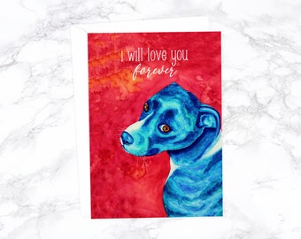 Funny Valentines Day Card, Funny Anniversary Card, I Love You Cards, Funny Love Cards, Funny Dog Birthday Card Funny, Blue Pitbull Card