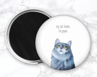 Funny Cat Magent, Cat Fridge Magnet, Refrigerator Magnets, Cat Kitchen Magnet, Funny Kitchen Magnet, Cat Lover Gift, Christmas Gift For Her