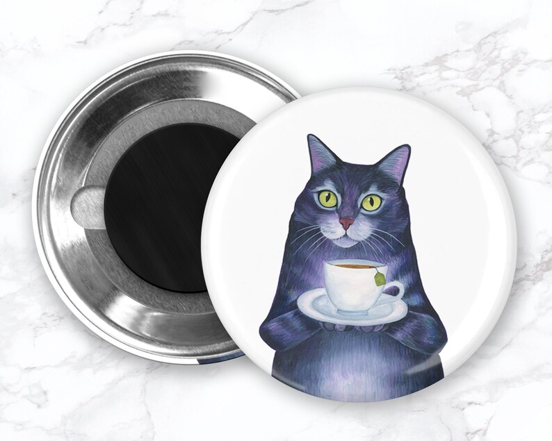 Cat Cat Fridge Coffee Magent Tea Etsy