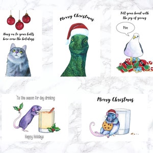 Lustige Weihnachtskarte Katze Weihnachtskarten Weihnachtskarte Set Urlaub Karte Set lustige Urlaub Karte nette Weihnachtskarte