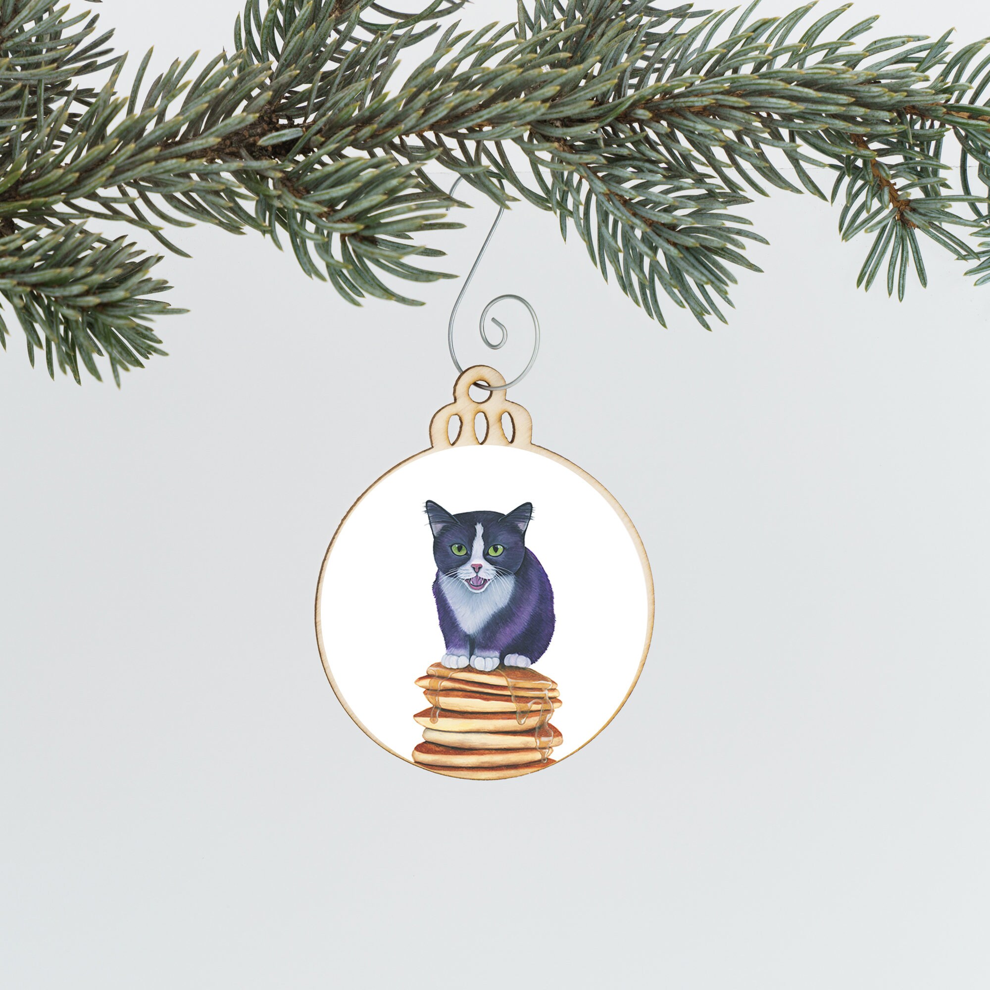 Cat Ornament Set Cat Lover Gift Christmas Ornaments Wooden Etsy