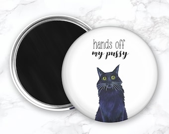 Schwarzer Katzen Magnet, Feministischer Magnet, Lustige Katze Magent, Katzen Kühlschrankmagnet, Kühlschrankmagnete, Feministische Geschenke, Anti-Trump, Katzenküche Magnet