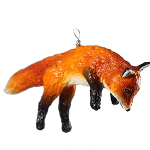 Paper Mâché Sculpture, Red Fox Sculpture, Fox Home Decor, Hanging Sculpture Indoor, Animal Sculpture, Paper Sculpture, Fox Totem