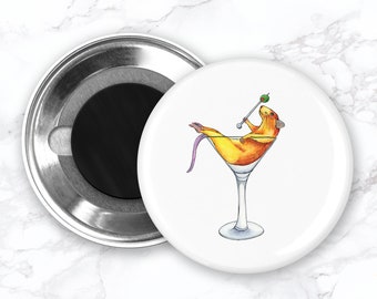 Funny Pet Rat Magnet, Funny Rat Magnet, Martini Magnet, Funny Cocktail Magnet, Kitchen Decor, Rat Lover Gift, Funny Fridge Magnet