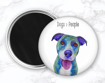 Pit Bull Magnet, Blue Dog Magnet, Funny Dog Magent, Dog Fridge Magnet, Refrigerator Magnets, Funny Kitchen Magnet, Dog Kitchen Magnet