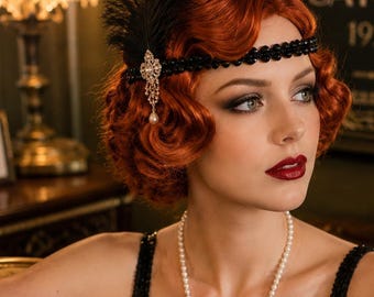 1920s Style Short Black Finger Wave Wig. Marcel Wave Vintage  display picture 1