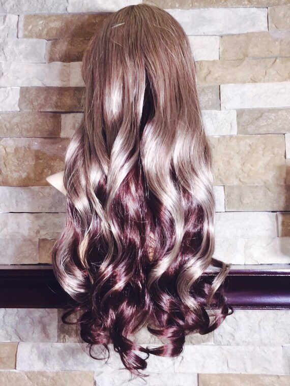 Sale Noelle Dirty Blonde To Brunette Ombre Full Synthetic Etsy