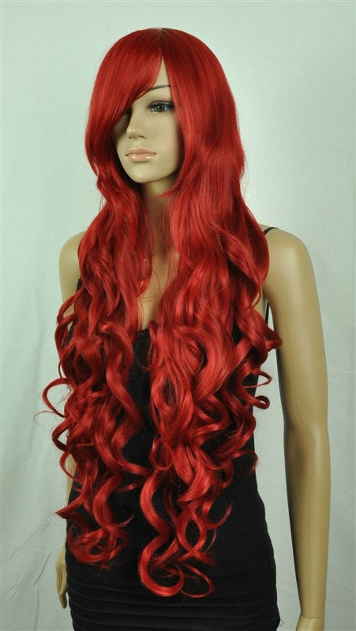 Fire // Very Long Red Synthetic Wig cosplay wig Halloween Etsy