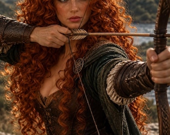 Ailsa | Wildfire Collection | Long Curly Auburn Wig | Scottish Highlands Inspired Hair | Renaissance Faire Wig | Fiery Celtic Fantasy Wig