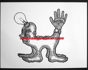 Original Ink Drawing - The Burnout