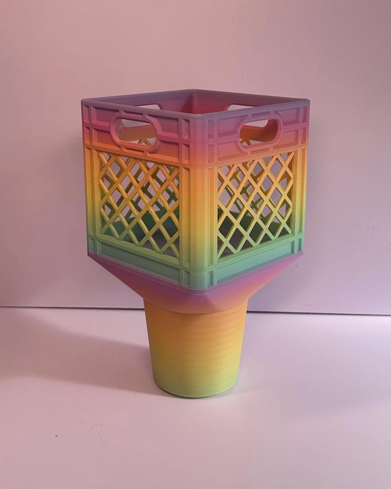 3D Printed Milk Crate Cup Holder Basket | Car Organizer image 11