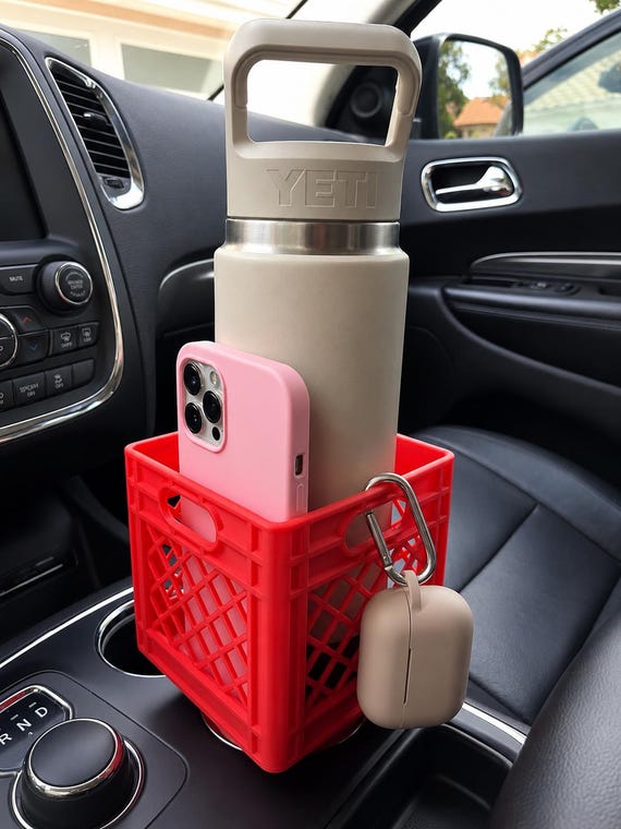 3D Printed Milk Crate Cup Holder Basket | Car Organizer