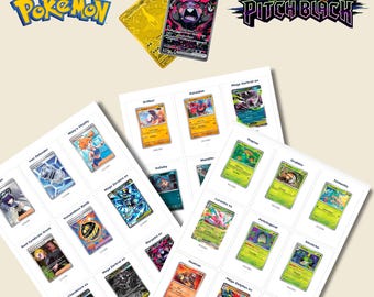 Marcadores de posición para carpeta de Pokémon Pitch Black, lista de verificación maestra imprimible, descarga digital