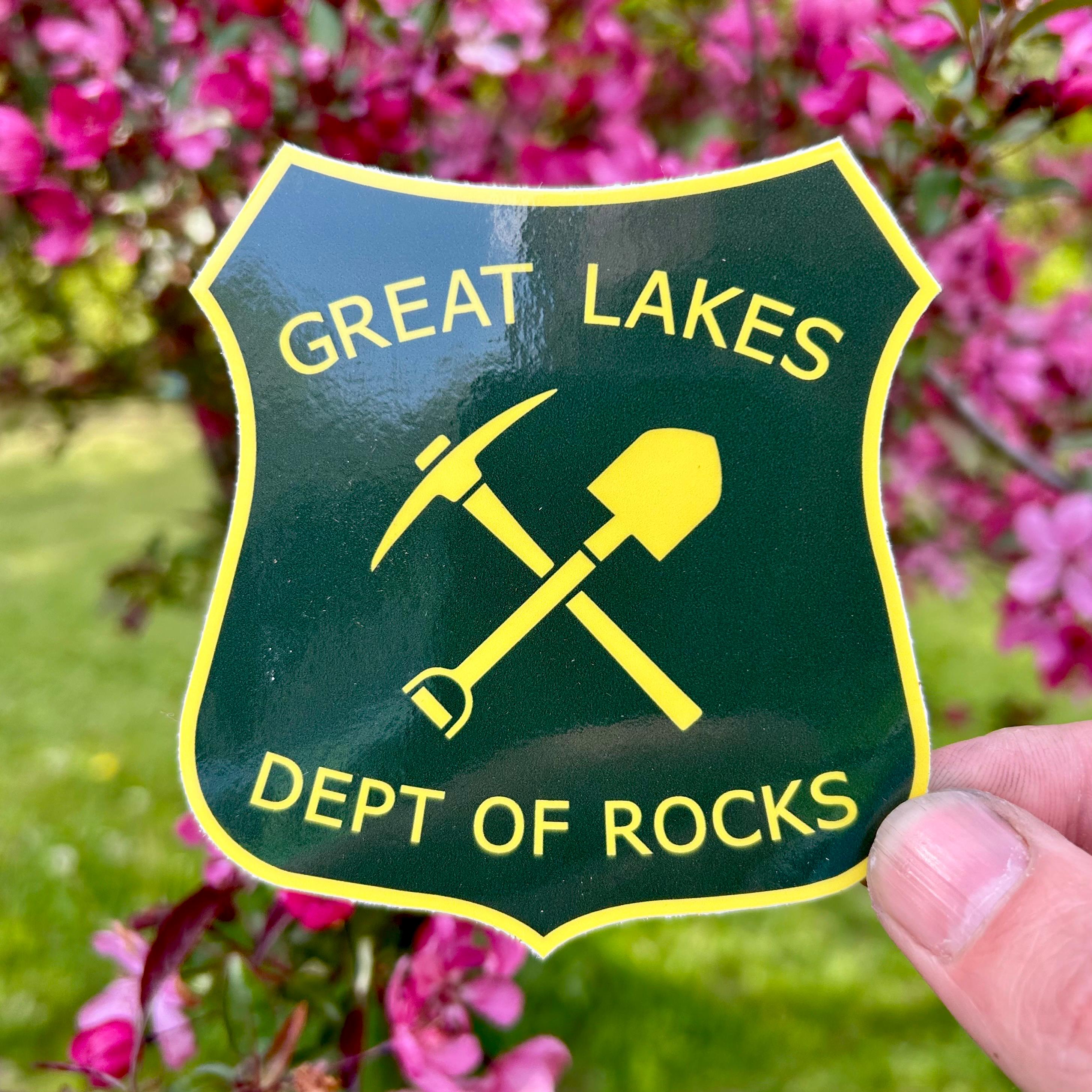 My Department Rocks Great Lakes Dept. of Rocks Vinyl Sticker - Parody Forest Service Logo ...