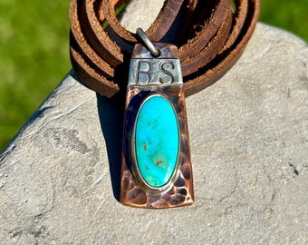 Collier en cuivre et turquoise (cordes Billy)
