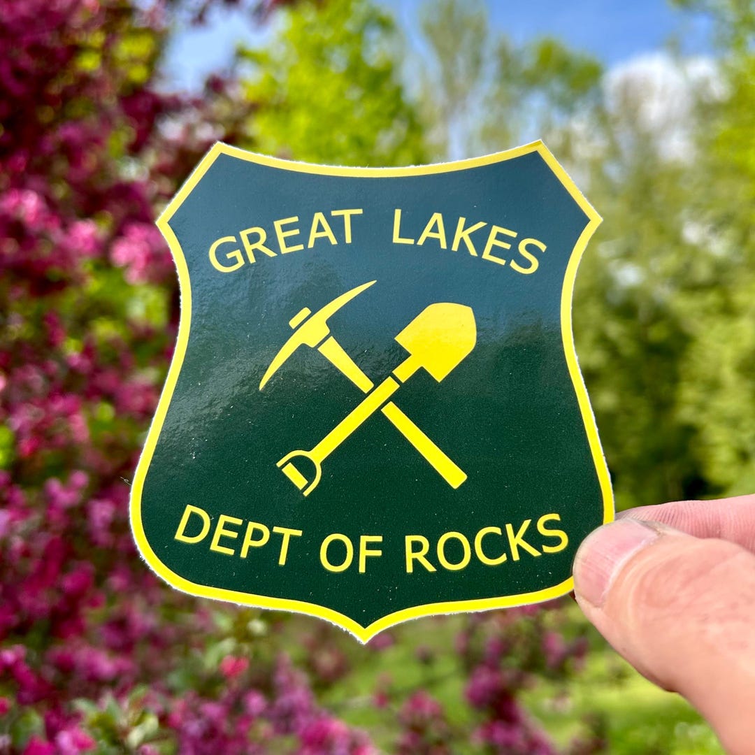 My Department Rocks Great Lakes Dept. of Rocks Vinyl Sticker - Parody Forest Service Logo ...
