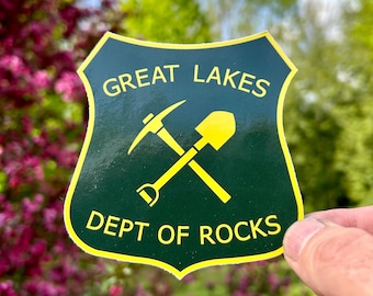 Sticker vinyle Great Lakes Department of Rocks - Logo parodie du Service forestier