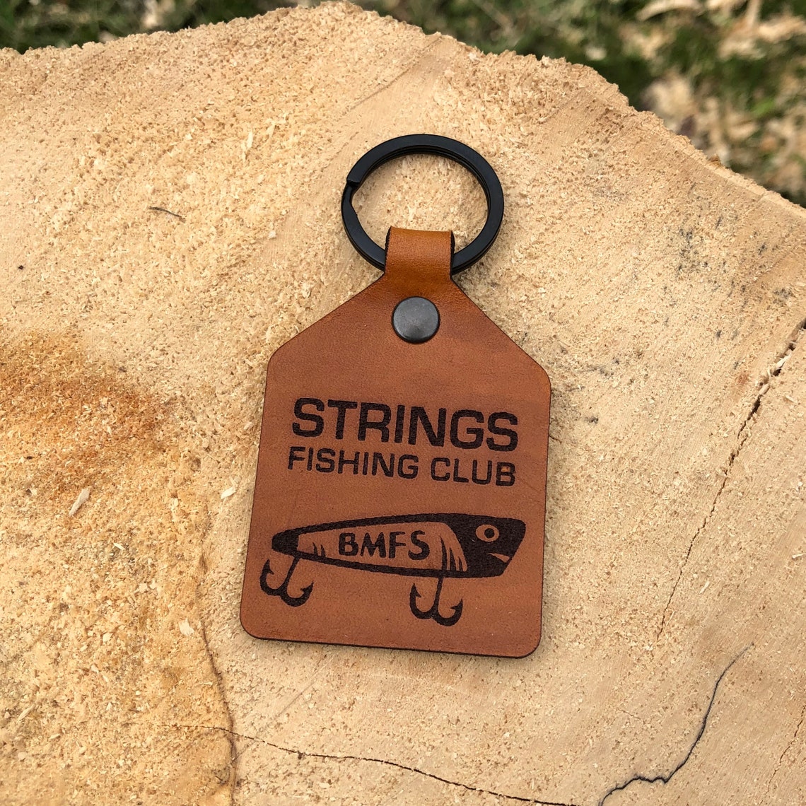 Leather Fishing Keychain Billy Strings Etsy