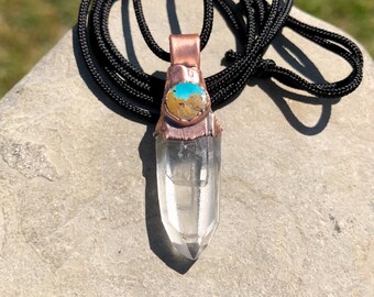 Collier quartz et turquoise
