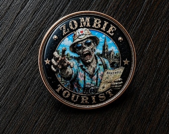 Zombie Tourists Pin Badge
