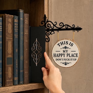 Gothic Style Wrought Iron Book Stand With Witch Silhouette Unique Halloween Decor For Bookshelf Reading Nook Fantasy Lover Present