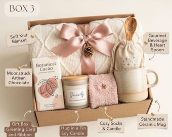 Hygge Care Package | Self Care Gift Basket | Hug in a Box | Cozy Blanket Present | Thinking of You | Encouragement Set