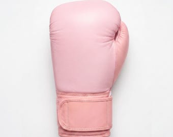 Pastel Pink Leather Boxing Gloves | Women's Cardio Kickboxing Gear 10oz-16oz | Gloves Pair